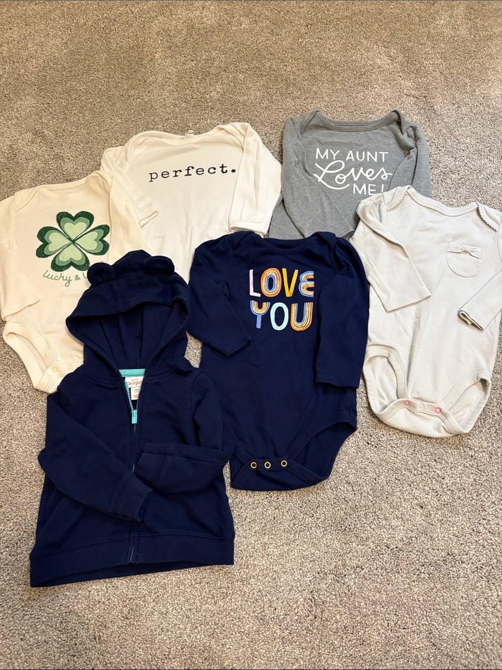 Cat & Jack/Old Navy long sleeve onesie and hoodie lot 12-18 months
